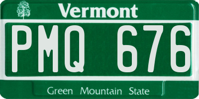 VT license plate PMQ676