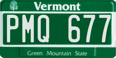 VT license plate PMQ677