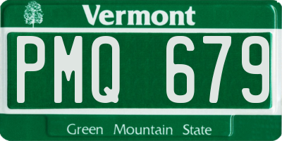 VT license plate PMQ679