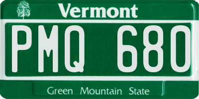 VT license plate PMQ680