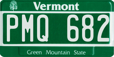 VT license plate PMQ682