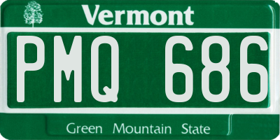 VT license plate PMQ686