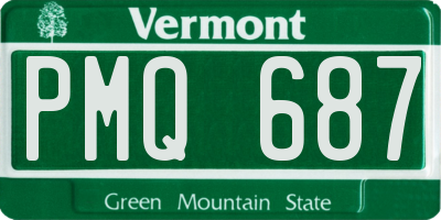 VT license plate PMQ687
