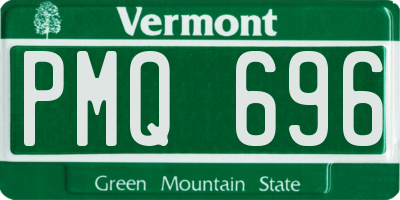 VT license plate PMQ696