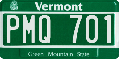 VT license plate PMQ701