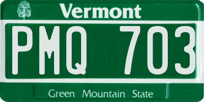 VT license plate PMQ703