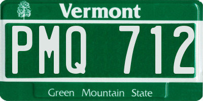 VT license plate PMQ712