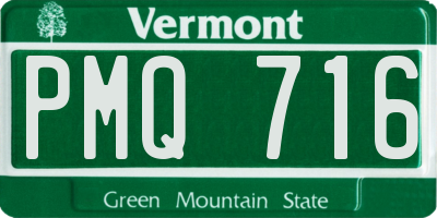 VT license plate PMQ716