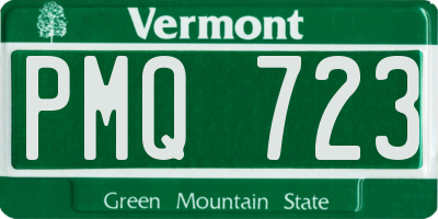 VT license plate PMQ723