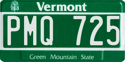 VT license plate PMQ725