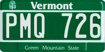 VT license plate PMQ726
