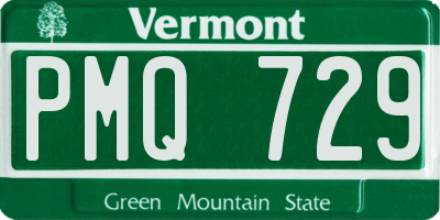 VT license plate PMQ729