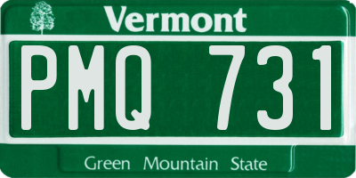 VT license plate PMQ731