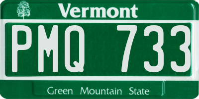 VT license plate PMQ733