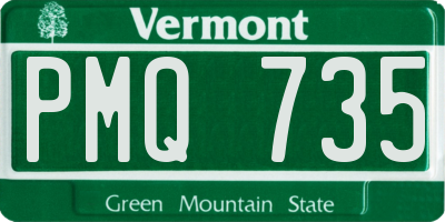 VT license plate PMQ735