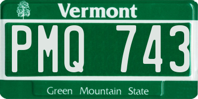 VT license plate PMQ743