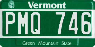 VT license plate PMQ746