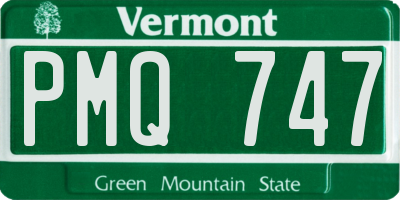 VT license plate PMQ747
