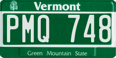 VT license plate PMQ748