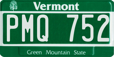 VT license plate PMQ752