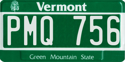 VT license plate PMQ756