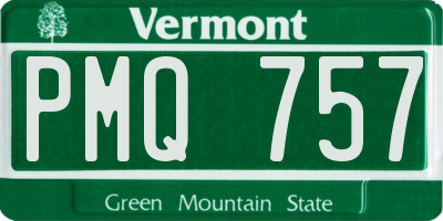VT license plate PMQ757