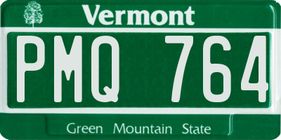 VT license plate PMQ764