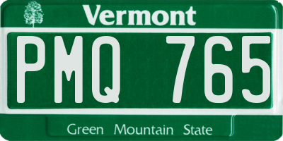 VT license plate PMQ765
