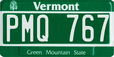 VT license plate PMQ767