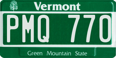 VT license plate PMQ770