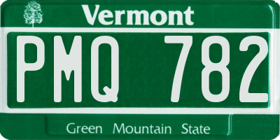 VT license plate PMQ782