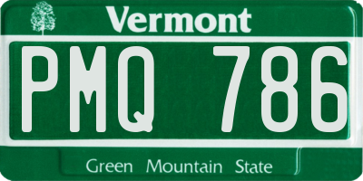 VT license plate PMQ786