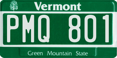 VT license plate PMQ801