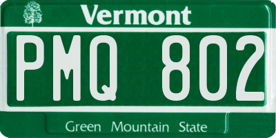 VT license plate PMQ802