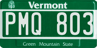 VT license plate PMQ803