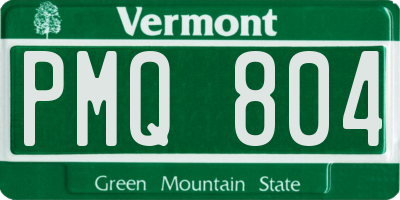 VT license plate PMQ804