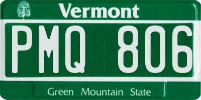 VT license plate PMQ806