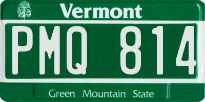 VT license plate PMQ814
