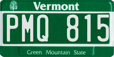 VT license plate PMQ815