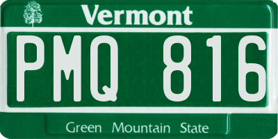VT license plate PMQ816
