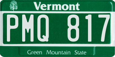 VT license plate PMQ817