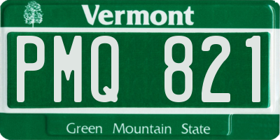 VT license plate PMQ821