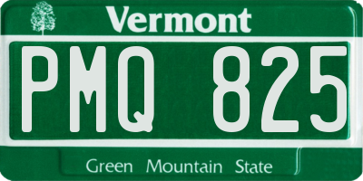 VT license plate PMQ825