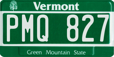 VT license plate PMQ827