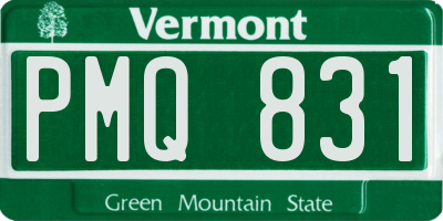 VT license plate PMQ831