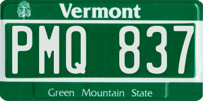 VT license plate PMQ837
