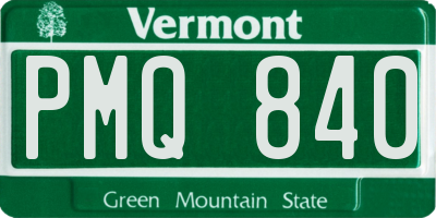 VT license plate PMQ840