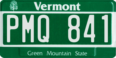 VT license plate PMQ841