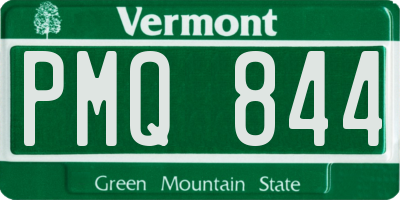 VT license plate PMQ844