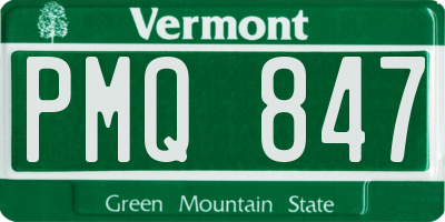 VT license plate PMQ847